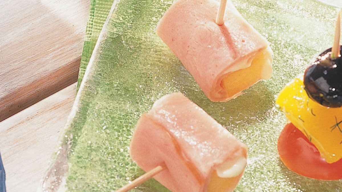 Ham Wrapped Melon Appetizers